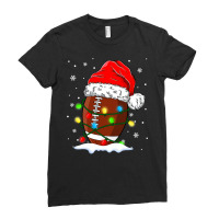 Football Christmas Football Ball Santa Hat Xmas Light Funny 2021 416 Ladies Fitted T-shirt | Artistshot