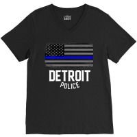 City Of Detroit Police Officer Michigan Policeman V-neck Tee | Artistshot