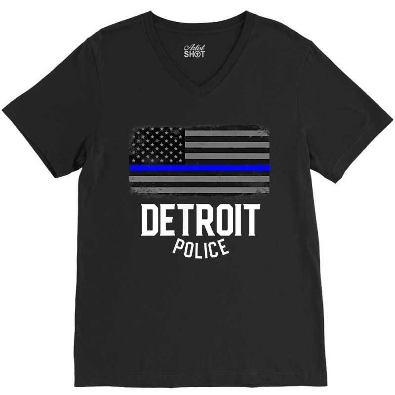 City Of Detroit Police Officer Michigan Policeman V-neck Tee | Artistshot