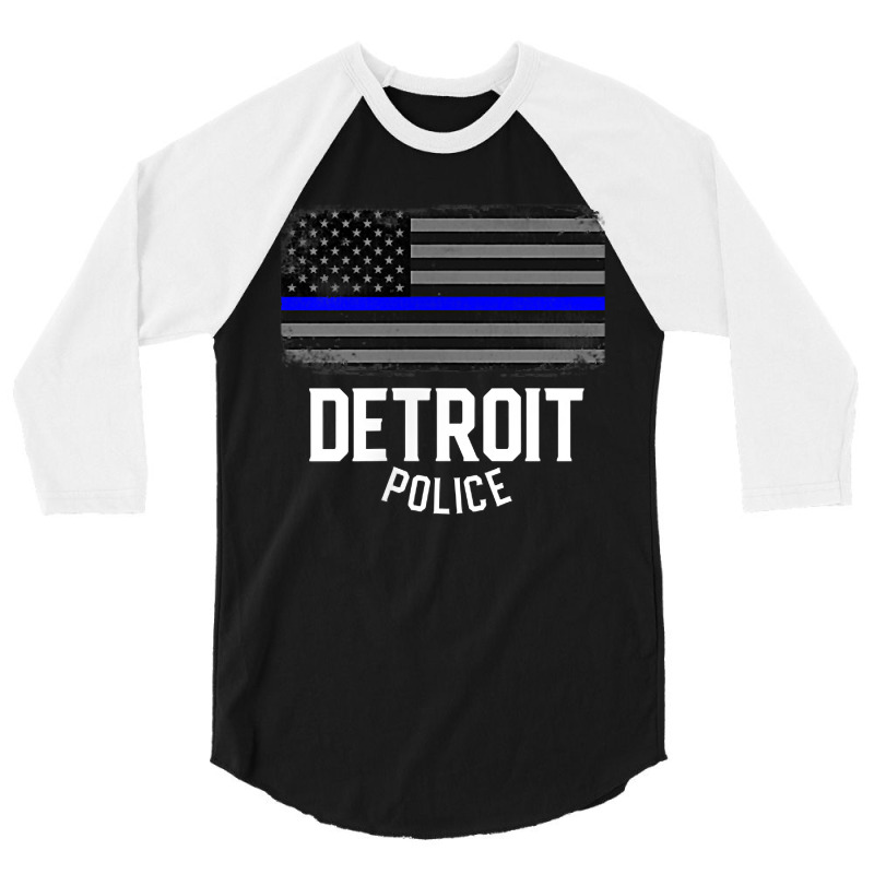 City Of Detroit Police Officer Michigan Policeman 3/4 Sleeve Shirt | Artistshot