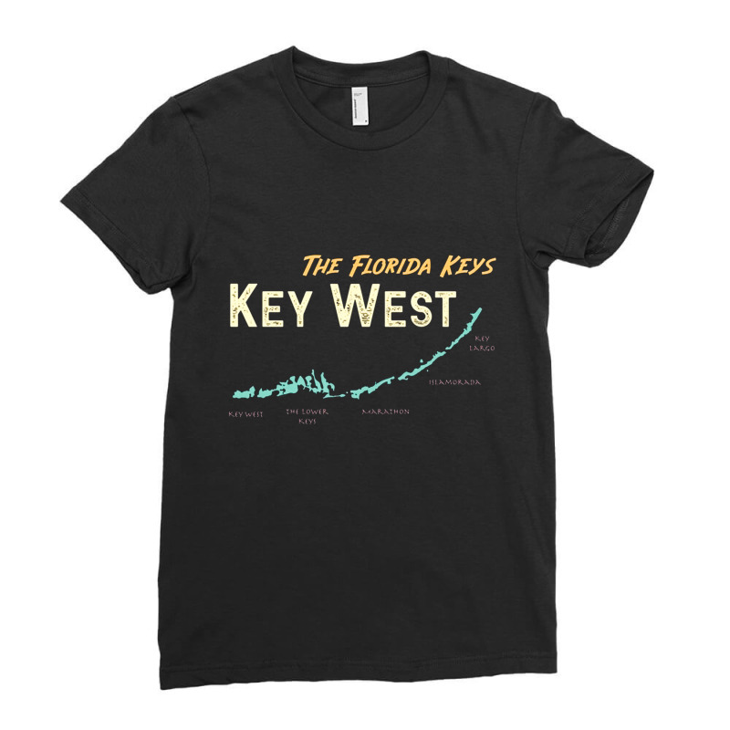 Key West Map, The Florida Keys, Key West Map, Florida Keys Islands Bea Ladies Fitted T-Shirt by cm-arts | Artistshot