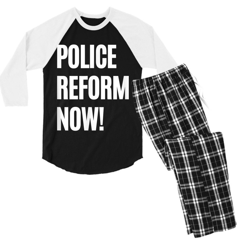 End Police Brutality Police Reform Now Political Protest Men's 3/4 Sleeve Pajama Set | Artistshot