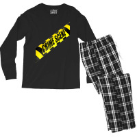 Crime Scene Forensic Tape Police Science Investigator Csi Men's Long Sleeve Pajama Set | Artistshot