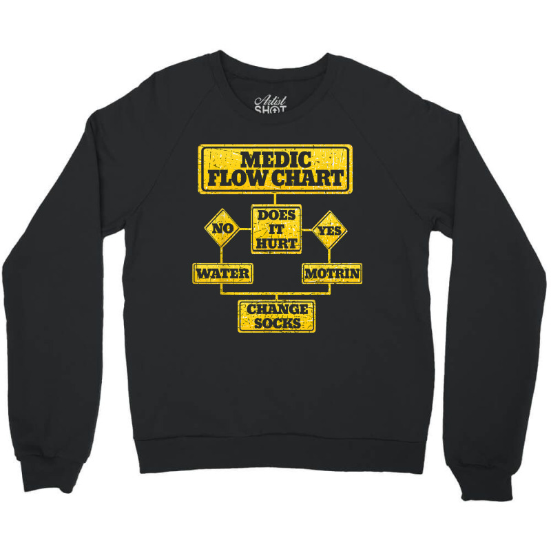 Medic Flow Chart Combat Medic Veteran Gift Crewneck Sweatshirt by MarjorieWillie | Artistshot