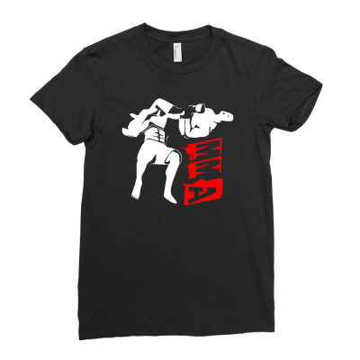 Mma Fight Ladies Fitted T-shirt Designed By G3ry