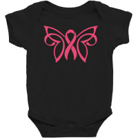 Breast Cancer Butterfly Ribbon Baby Bodysuit | Artistshot