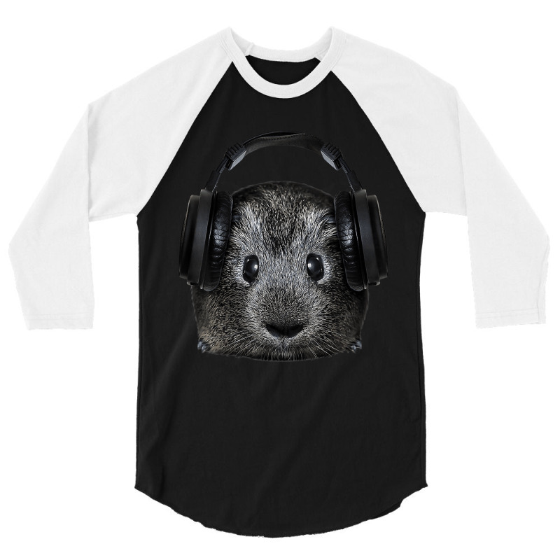 Dj Guinea Pig Music Festival Lover Gift Animal Pet Cavy 3/4 Sleeve Shirt | Artistshot