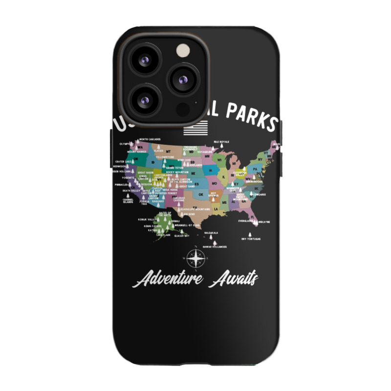 Us National Parks Map, National Park, Us National Parks Map Art, Us Na Iphone 13 Pro Case | Artistshot