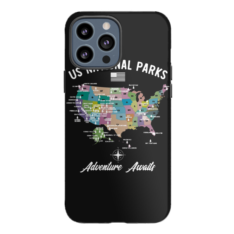 Us National Parks Map, National Park, Us National Parks Map Art, Us Na Iphone 13 Pro Max Case | Artistshot