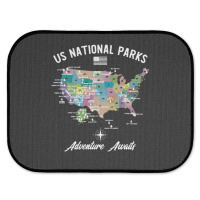 Us National Parks Map, National Park, Us National Parks Map Art, Us Na Rear Car Mat | Artistshot