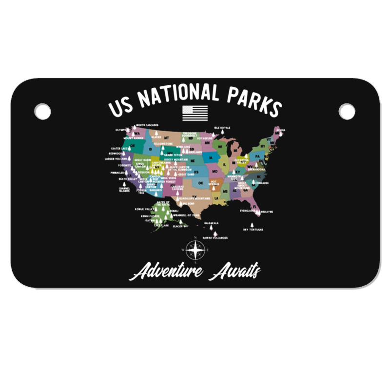 Us National Parks Map, National Park, Us National Parks Map Art, Us Na Motorcycle License Plate | Artistshot