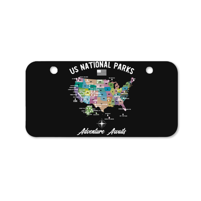 Us National Parks Map, National Park, Us National Parks Map Art, Us Na Bicycle License Plate | Artistshot