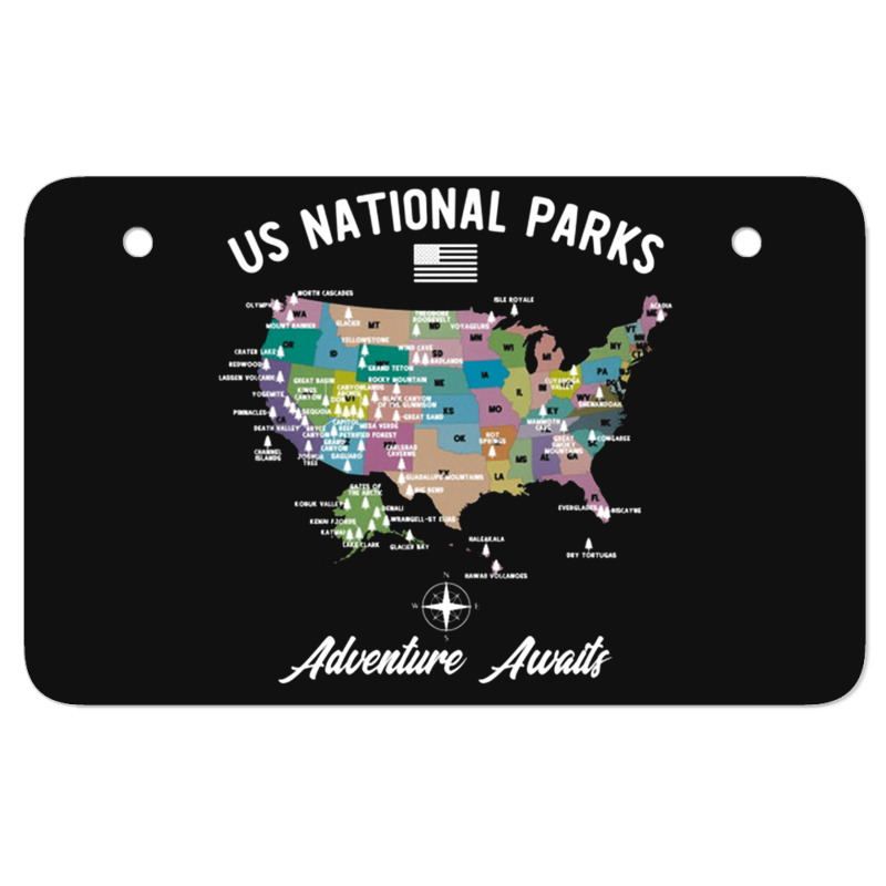 Us National Parks Map, National Park, Us National Parks Map Art, Us Na Atv License Plate | Artistshot