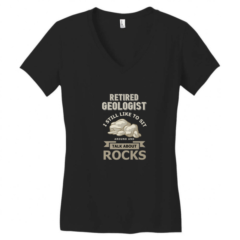 Retired Geologist Retirement Rock Collector Women's V-Neck T-Shirt by SchurGershom | Artistshot