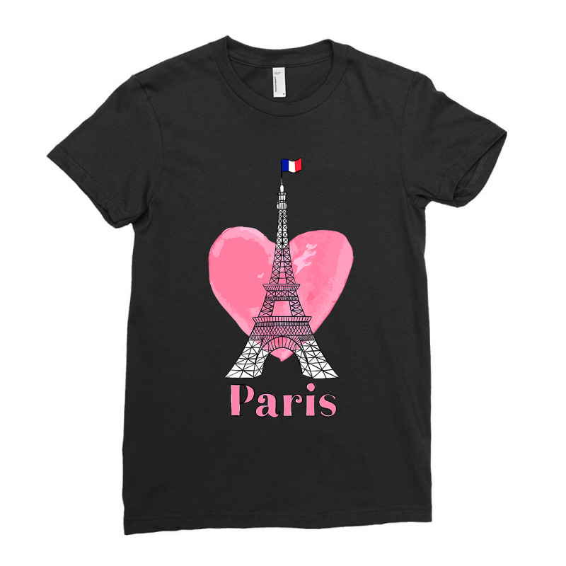 I Love Paris  Eiffel Tower France Gift Ladies Fitted T-Shirt by cm-arts | Artistshot