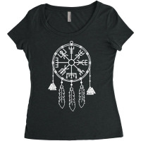 Viking Compass Vegvisir Celtic Vegvísir Dreamcatcher Women's Triblend Scoop T-shirt | Artistshot