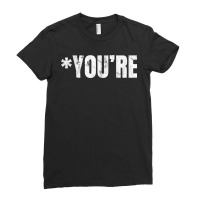 Grammar Police Funny Gag T With Distressed Design Ladies Fitted T-shirt | Artistshot