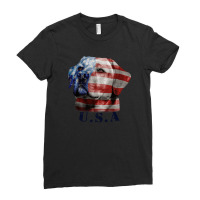 Vintage American Flag Labrador, Working Dog, Usa Ladies Fitted T-shirt | Artistshot