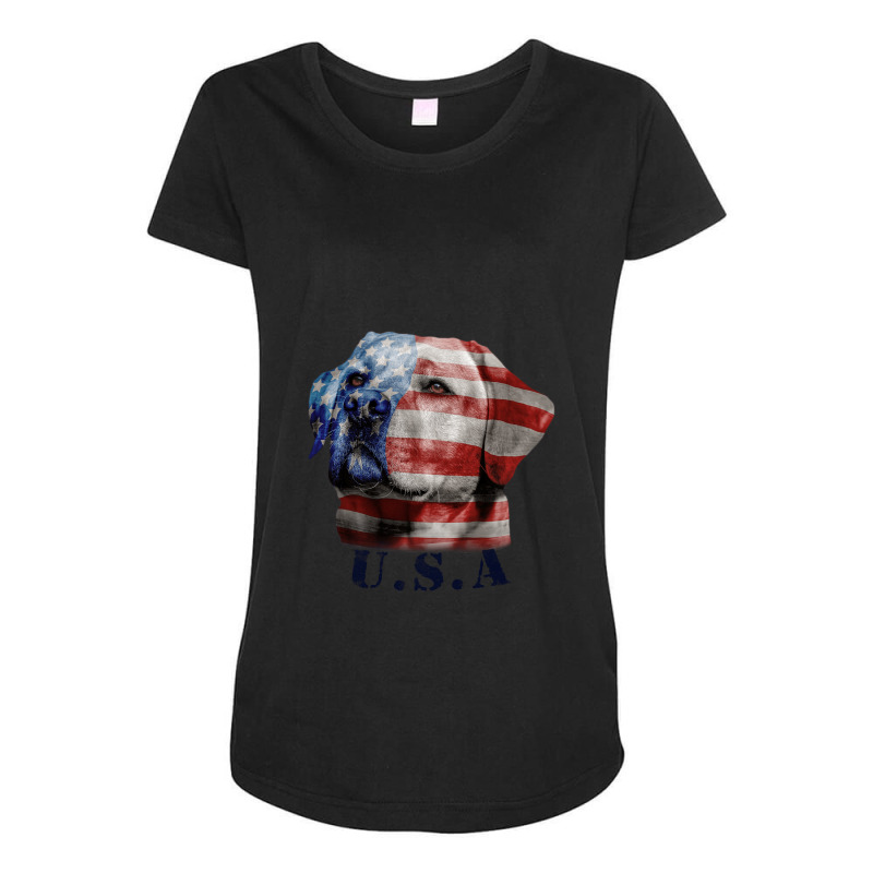 Vintage American Flag Labrador, Working Dog, Usa Maternity Scoop Neck T-shirt by JoscelyneMewes | Artistshot