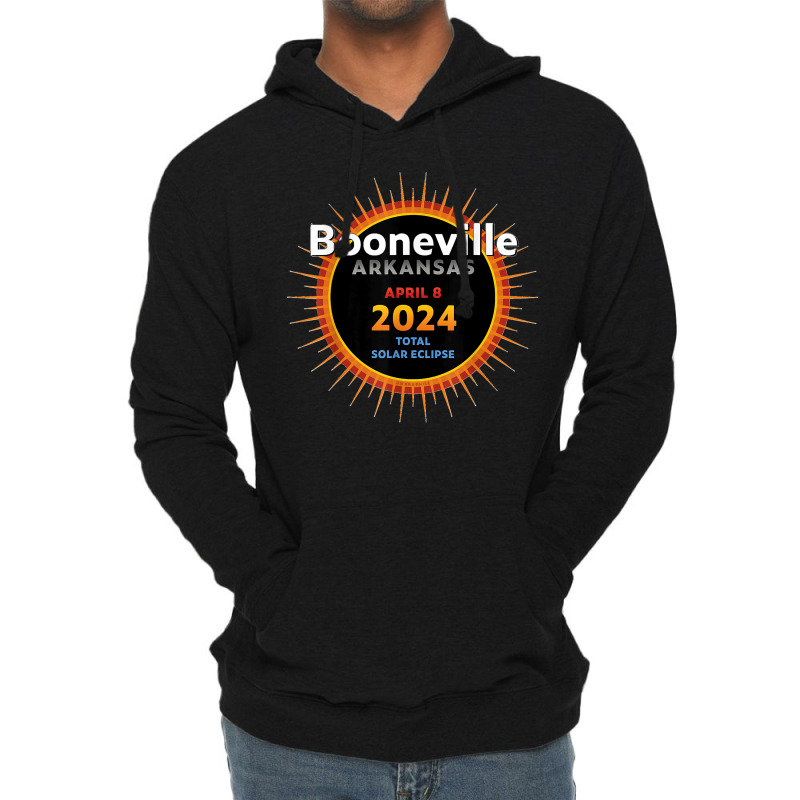 Booneville Arkansas Ar Total Solar Eclipse 2024  2  T Shirt Lightweight Hoodie by MilesDanialMayberry | Artistshot