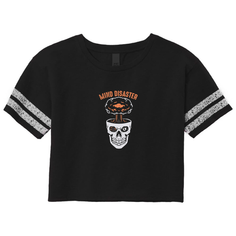 Mind Disaster Skull With Explosion Head Illustration Scorecard Crop Tee by Olodzn | Artistshot