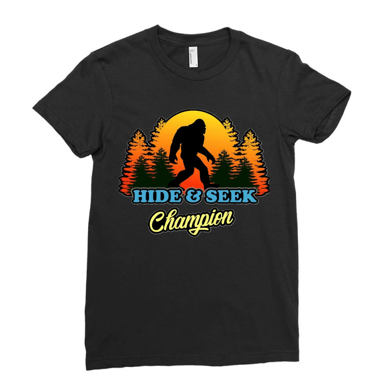 Bigfoot Hide N Seek Champion Classic Ladies Fitted T-Shirt by cm-arts | Artistshot