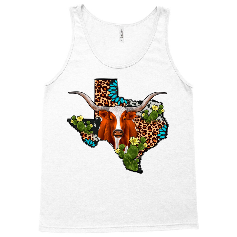 Longhorn Texas Map Tank Top | Artistshot