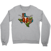 Longhorn Texas Map Crewneck Sweatshirt | Artistshot