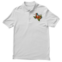 Longhorn Texas Map Men's Polo Shirt | Artistshot