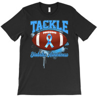 Diabetes Diabetic Tackle Football Blue Ribbon 109 Diabetes Awareness T-shirt | Artistshot