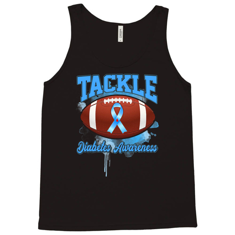 Diabetes Diabetic Tackle Football Blue Ribbon 109 Diabetes Awareness Tank Top by peafowl | Artistshot