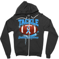 Diabetes Diabetic Tackle Football Blue Ribbon 109 Diabetes Awareness Zipper Hoodie | Artistshot