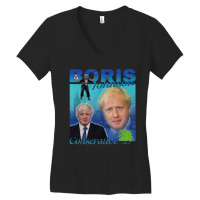 Boris Johnson, Conservative, Boris Johnson Vintage, Boris Johnson Pain Women's V-neck T-shirt | Artistshot