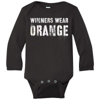 Winners Wear Orange Summer Camp Team Color War Game Event Long Sleeve Baby Bodysuit | Artistshot