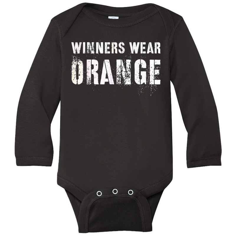 Winners Wear Orange Summer Camp Team Color War Game Event Long Sleeve Baby Bodysuit by Newest | Artistshot