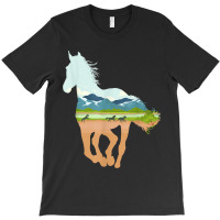 Horse Print With Landscape Horse Lover, Animal Horse T-shirt | Artistshot