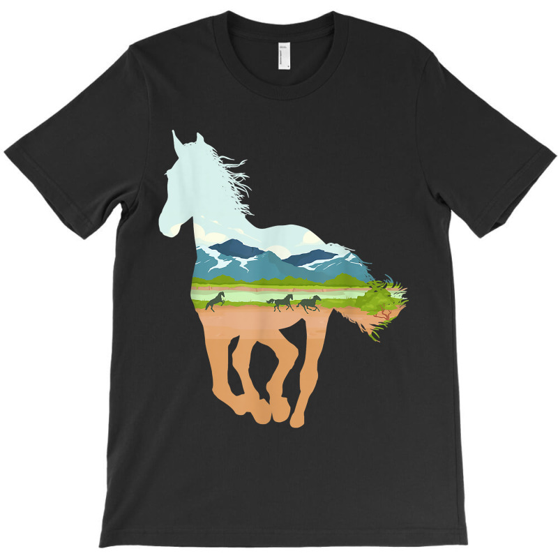 Horse Print With Landscape Horse Lover, Animal Horse T-shirt | Artistshot