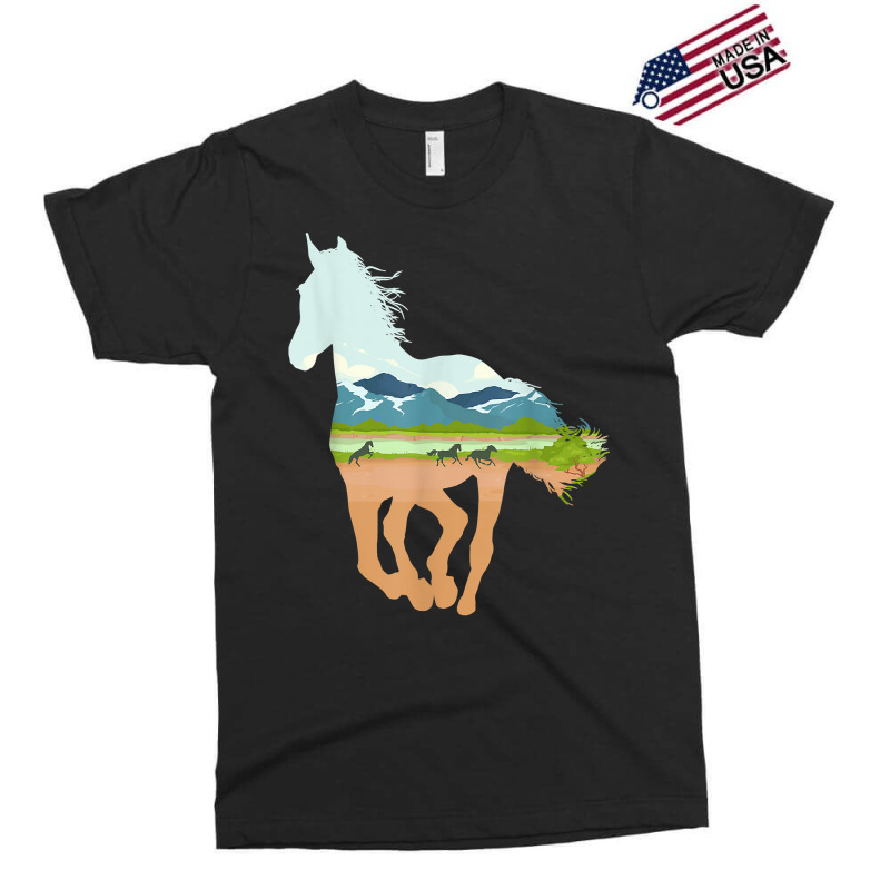 Horse Print With Landscape Horse Lover, Animal Horse Exclusive T-shirt | Artistshot