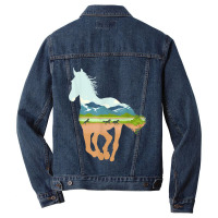 Horse Print With Landscape Horse Lover, Animal Horse Men Denim Jacket | Artistshot