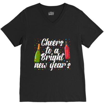 Cheers To Be A Bright New Year'ss V-neck Tee Designed By Kennethadavis