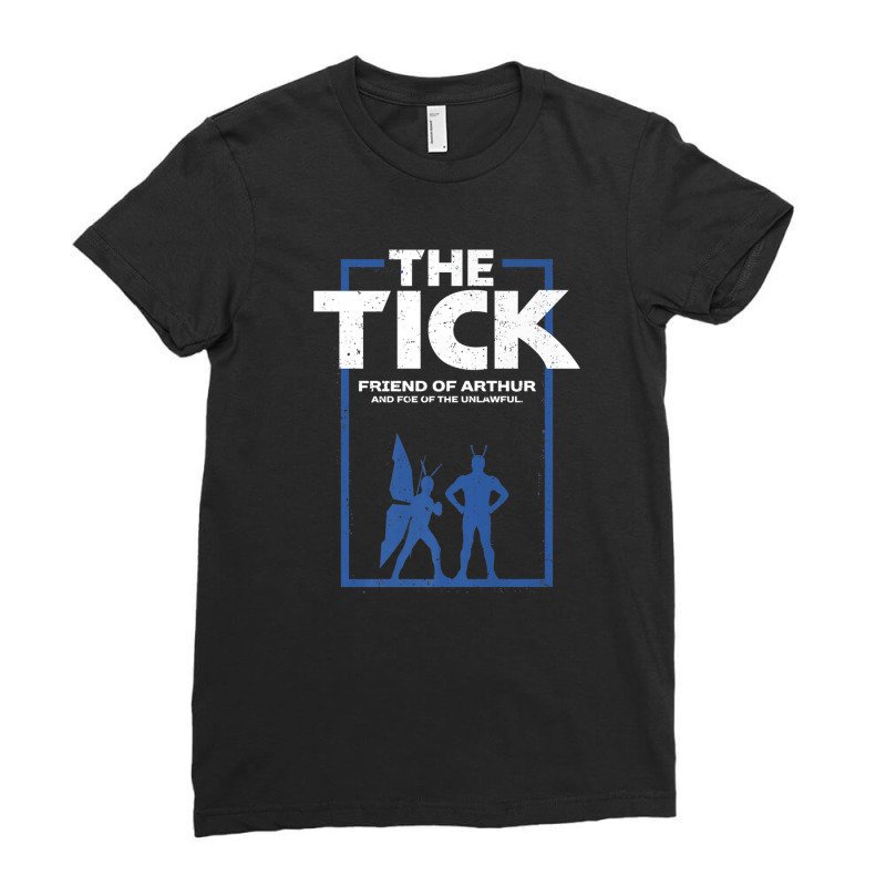 The Tick Friend Of Arthur Vintage Silhouette Ladies Fitted T-Shirt by ShekizaHughes | Artistshot