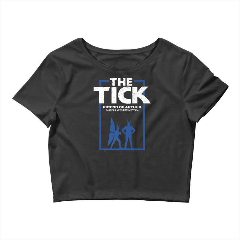 The Tick Friend Of Arthur Vintage Silhouette Crop Top by ShekizaHughes | Artistshot