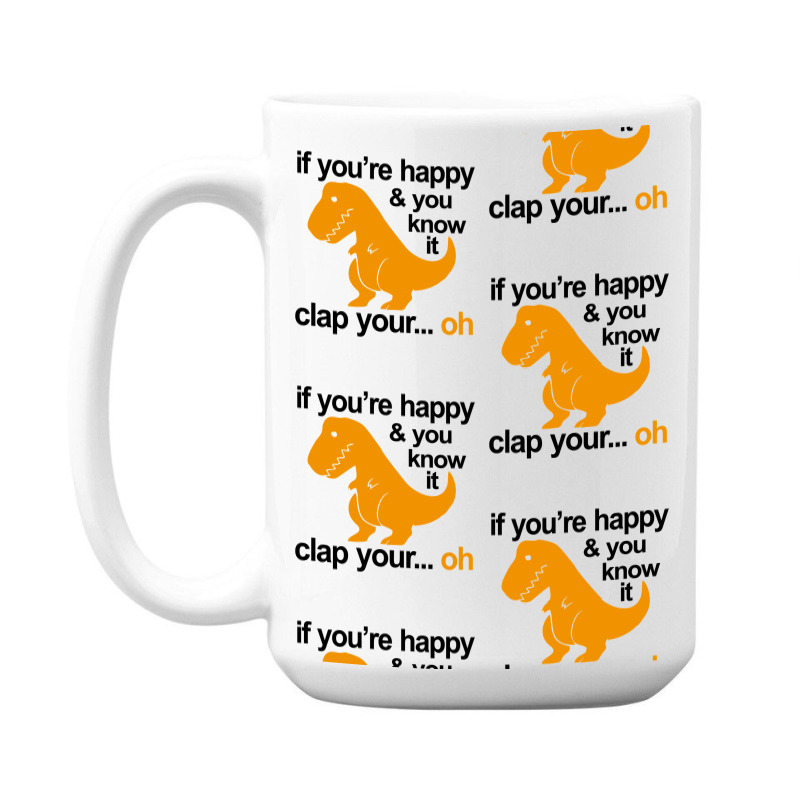 T Rex Clap Your Hands 15 Oz Coffee Mug | Artistshot