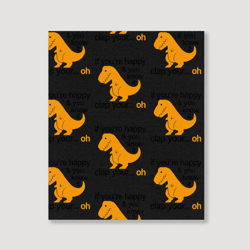 T Rex Clap Your Hands Portrait Canvas Print | Artistshot