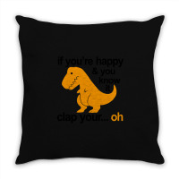 T Rex Clap Your Hands Throw Pillow | Artistshot