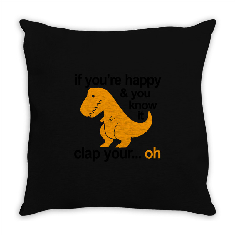 T Rex Clap Your Hands Throw Pillow | Artistshot