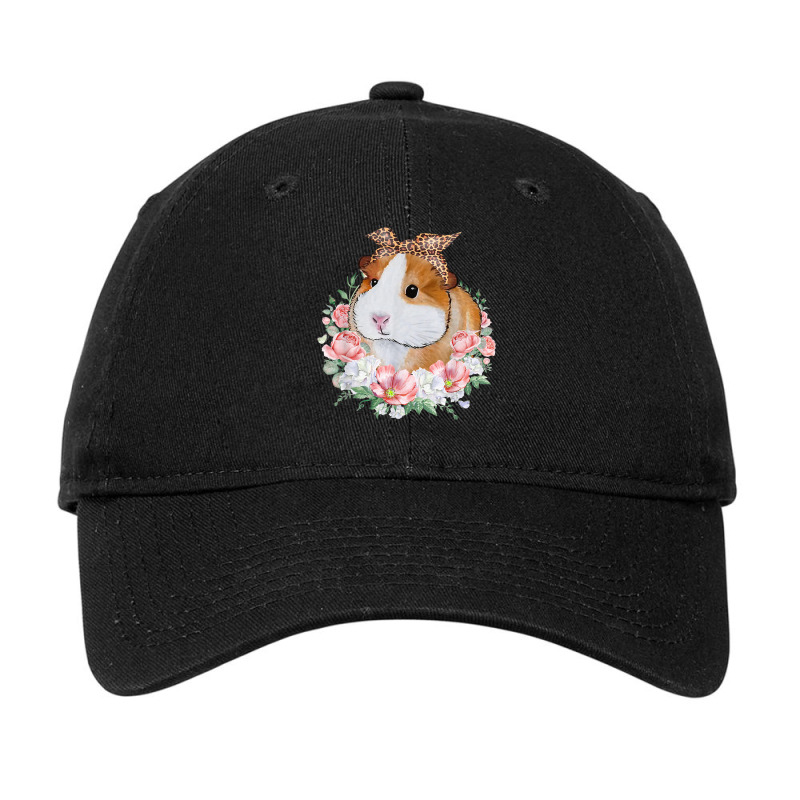 Guinea Pig With Leopard Headband Flower Guinea Pig Lovers Adjustable Cap by BessieCarolyn | Artistshot