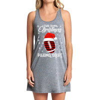 Football This Is My Christmas Pajama Plaid Football Santa Hat Xmas 85  Tank Dress | Artistshot