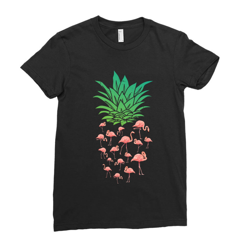 Pineapple Flamingo Ladies Fitted T-Shirt by rardesign | Artistshot