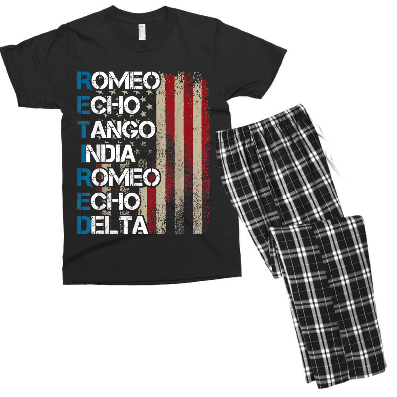 Phonetic Alphabet Retired Veteran Retirement Army Military Men's T-shirt Pajama Set | Artistshot